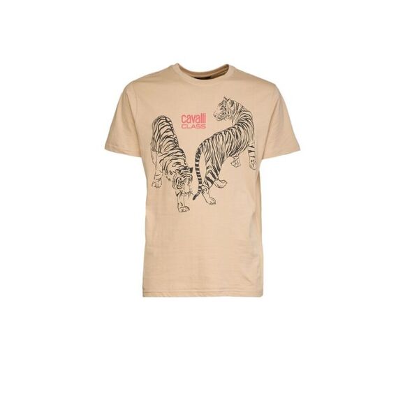 Cavalli Class  Double Tiger Logo Motif Fashion T-Shirt- - Picture 1 of 5